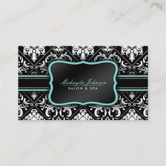 De elegante Zwart-witte Salon en het Kuuroord van Visitekaartje (Voorkant)