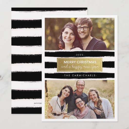 De elegante Zwarte Kaart van het Vakantie van de (Voorkant / Achterkant)