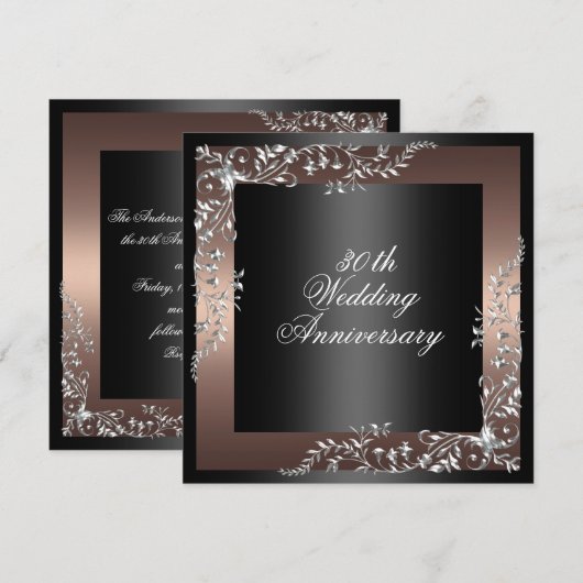 De elegante Zwarte/Roze Uitnodiging van de (Voorkant / Achterkant)