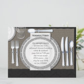 De elegante Zwarte Uitnodigingen van het Diner van (Staand voorkant)