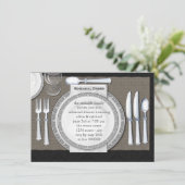 De elegante Zwarte Uitnodigingen van het Diner van (Staand voorkant)