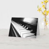 De elegante Zwarte & Witte Fotografie van de Piano Kaart (Gele Bloem)