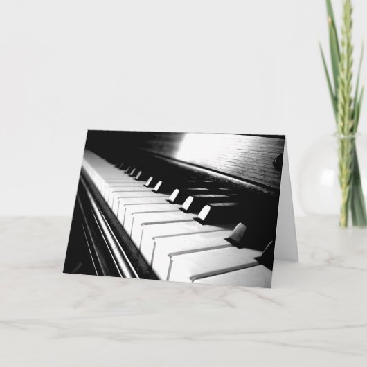 De elegante Zwarte & Witte Fotografie van de Piano Kaart (Voorkant)