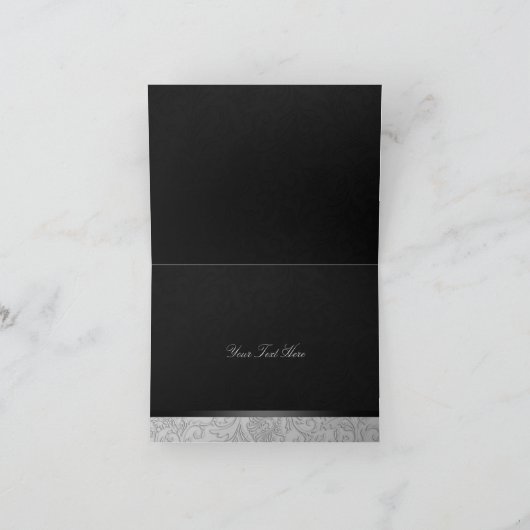 De elegante Zwarte & Zilveren Diamant dankt u Bedankkaart (Binnen)