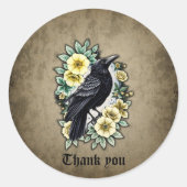 De elegantie en elegantie van de raaf. ronde sticker (Voorkant)