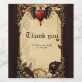 De elegantie en mystiek van het gotische hart. wijn etiket (Enkel label)