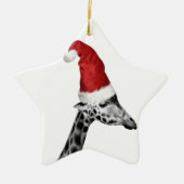 De elegantie van de kerstGiraffe Keramisch Ornament (Voorkant)