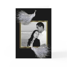 De Elegantie van de pauw in Zwart, Gouden, Wit