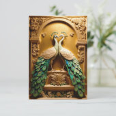 De elegantie van een pauwenpaar" bedankkaart (Staand voorkant)