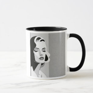De elegantie van een vrouw met een scherpe blik. mok