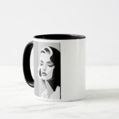 De elegantie van een vrouw met een scherpe blik. mok (Voorkant links)