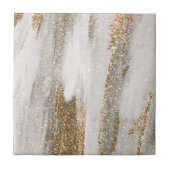 De elegantie van gouden en witte keramische tegel tegeltje (Voorkant)