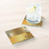 De elegantie van gouden schaduwen glazen onderzetter (Schuin)