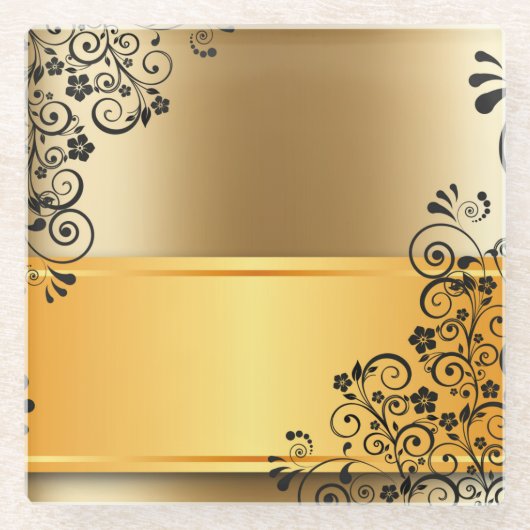 De elegantie van gouden schaduwen glazen onderzetter (Voorkant)