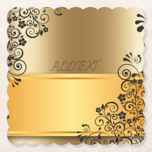 De elegantie van gouden schaduwen kartonnen onderzetters (Voorkant)