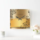 De elegantie van gouden schaduwen vierkante klok (Huis)