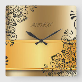 De elegantie van gouden schaduwen vierkante klok