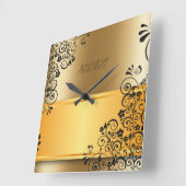 De elegantie van gouden schaduwen vierkante klok (Hoek)