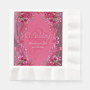 De elegantie van roze bloemen servet