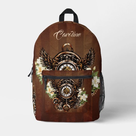 De elegantie van Steampunk Floral Magic Bedrukte Rugzak (Voorkant)