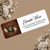 De elegantie van Steampunk Floral Magic Etiket
