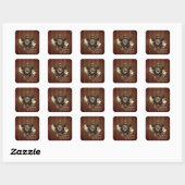 De elegantie van Steampunk Floral Magic Vierkante Sticker (Vel)