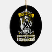 De elektricien ben ik de houder van stroom. keramisch ornament (Rechts)