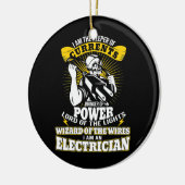De elektricien ben ik de houder van stroom. keramisch ornament (Links)