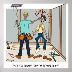 De elektricien vergeet de Macht uit te zetten Poster