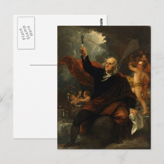 De Elektriciteit van de Tekening van Franklin Briefkaart (Voorkant / Achterkant)