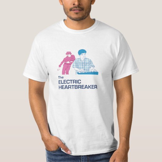 De elektrische hartbreker roze & blauw - Mannen T-shirt (Voorkant)