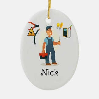 De Elektrische Kerst Ornament, Gepersonaliseerde V Keramisch Ornament