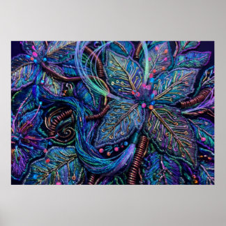 De Elektrische Lotus Ontwakende Spirituele Muurkun Poster