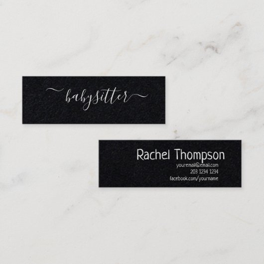 De elementaire babysitter uit de klas mini visitekaartje (Voorkant / Achterkant)