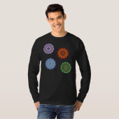 De Elementen Mandala's Donker Heren T-shirt (Voorkant volledig)