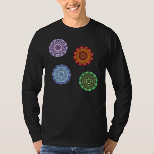 De Elementen Mandala's Donker Heren T-shirt (Voorkant)
