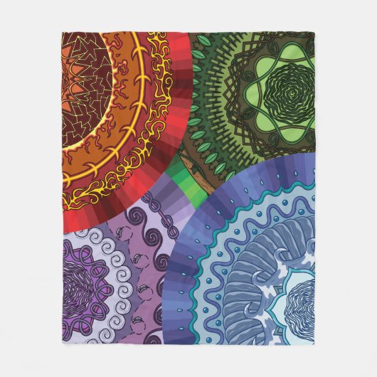 De Elementen Mandalas Fleece Blanket Deken (Voorkant)