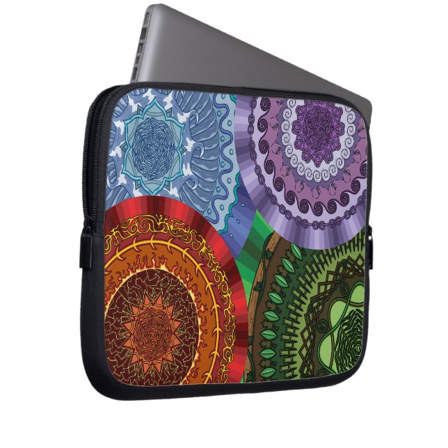 De Elementen Mandalas Laptophoes Laptop Sleeve (Voorkant Rechts)