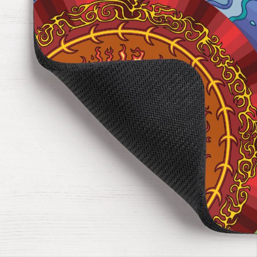 De elementen Mandalas Mousepad Muismat (Hoek)