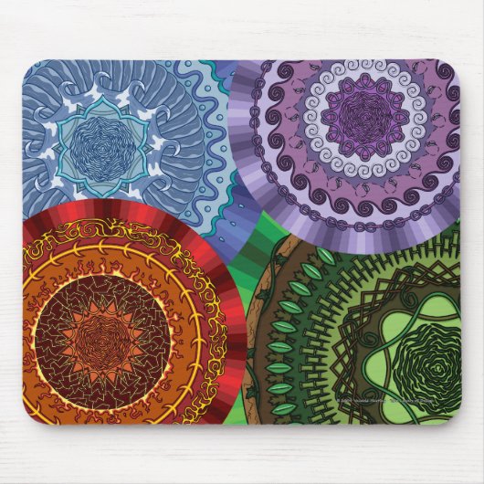 De elementen Mandalas Mousepad Muismat (Voorkant)