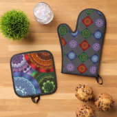 De elementen Mandalas Ovenwant & Pannenlap Set (Top down)