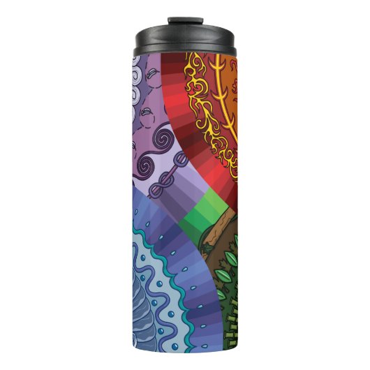 De elementen Mandalas Thermal Tumbler Thermosbeker (Voorkant)
