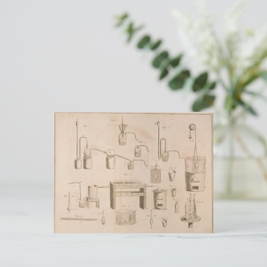 De elementen van de chemie" briefkaart (Staand voorkant)