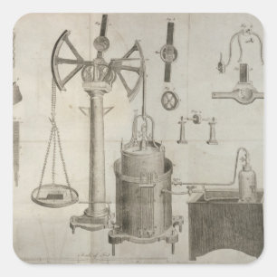 De elementen van de chemie" vierkante sticker