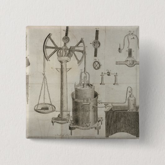 De elementen van de scheikunde" vierkante button 5,1 cm (Voorkant)