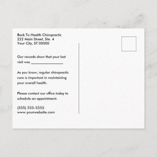 De elementen van het gezondheidscentrum briefkaart (Achterkant)