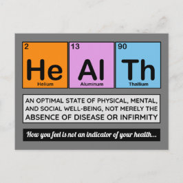 De elementen van het gezondheidscentrum briefkaart