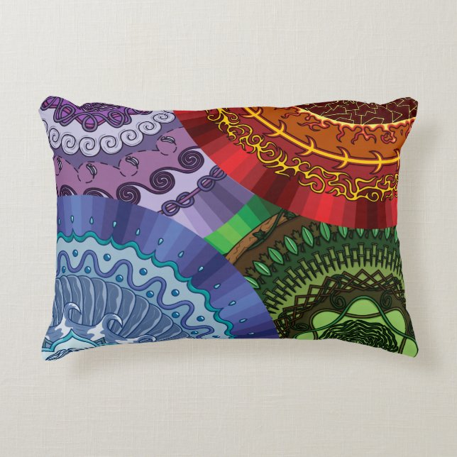 De elementenMandalas Accent Pillow Kussen (Voorkant)