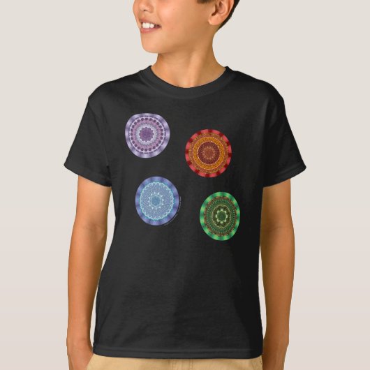 De Elements Mandalas Kind en Baby Dark Shirt (Voorkant)