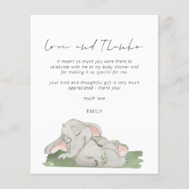 De Elephant Baby shower Love and Bedankt van het M